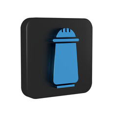 Sticker - Blue Salt and pepper icon isolated on transparent background. Cooking spices. Black square button.