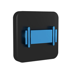 Canvas Print - Blue Industry metallic pipe icon isolated on transparent background. Black square button.