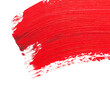 roter Pinselstrich isoliert auf weißem Hintergrund, Freisteller