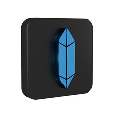 Poster - Blue Magic stone icon isolated on transparent background. Fantasy crystal. Jewelry gem for game. Black square button.