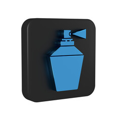 Sticker - Blue Perfume icon isolated on transparent background. 8 March. International Happy Women Day. Black square button.