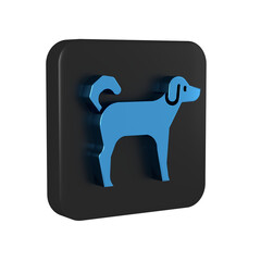 Poster - Blue Dog icon isolated on transparent background. Black square button.