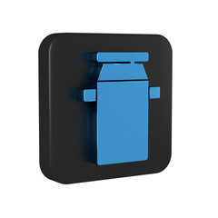 Poster - Blue Can container for milk icon isolated on transparent background. Black square button.