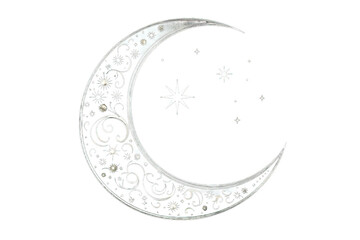 Wall Mural - crescent moon surreal astrology icon isolated on a Transparent background. Generative AI