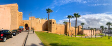 Rabat, Morocco - January 4, 2023: The Wall Of The Kasbah Of The Udayas  Initially Built In The 12th Century To Overlook The Mouth Of The Bou Regreg, The River Of Rabat.