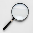 © lichichu - Magnifying glass isolated black color on white background, lens zoom object focus isolation