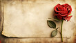 © vstudio - vintage style paper with a red rose for love letter