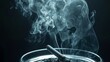 © Pekr - A close-up of a realistic lit cigarette in an ashtray