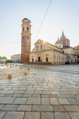 Wall Mural - Duomo Turin, Italy, with a historic bell tower and home to the famous Holy Shroud