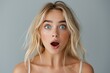 © Planum - A beautiful blonde woman expressing surprise. Ai generative