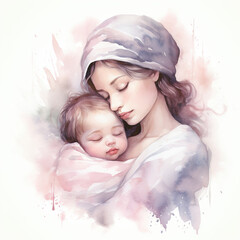 Wall Mural - mothers day special, mother hugging child