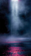 © john - Wet asphalt, reflection of neon lights, a searchlight, smoke. Abstract light in a dark empty street with smoke, smog. Dark background scene of empty street, night view, night city.