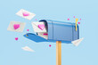 Mail box full of Valentine cards