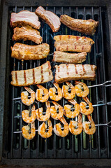 Poster - tasty shrimps on the grill