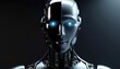 © blackdiamond67 - 3D image of a full bodied or a man robot, half face of man half face of a robot, mechanical robot that looks like a man, wires of the robot, driving crane, dark, hyper realistic, super detailed, intri