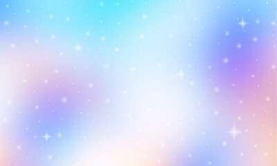 Aufkleber - Glittering gradient background with hologram effect and magic lights. Holographic abstract fantasy backdrop with fairy sparkles, gold stars and festive