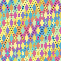 Leinwandbilder - Argyle seamless vector pattern background. Pattern of a rhombuses.