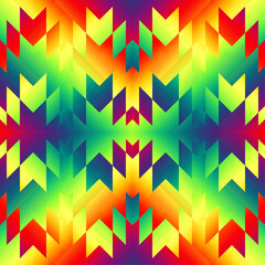 Aufkleber - Colorful Aztec Fabric, Wallpaper and Home Decor. Abstract seamless tileable pattern. Triangles aztec background. Vector image.