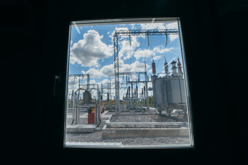 Wall Mural - Modern new power station, view from window