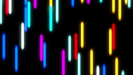 Wall Mural - Abstract colorful background with bright neon rays and glowing lines. Pink red blue looping background. Speed of light. Seamless loop animation. Neon flying lights, neon sticks in cyberpunk style