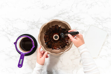 Poster - Bundt Pan Prep-Cocoa Shortening for Perfect Baking