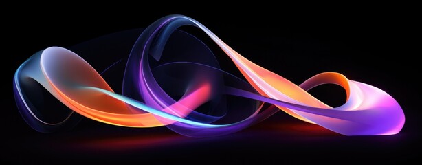 Wall Mural - 3d modern abstract design shiny skin glass wave future