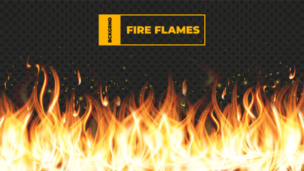 Wall Mural - fire flames on transparent background