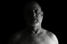 Adult Man Facial And Body Expression Black And White Photo Silhouette Art Composition