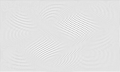 Wall Mural - abstract geometric black polka dot wave pattern.