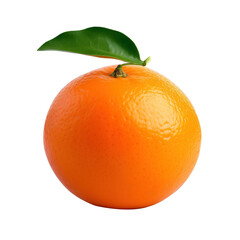 Wall Mural - orange with leaf isolated on transparent background