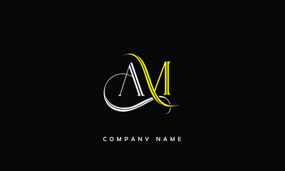 AM, MA, A, M Abstract Letters Logo Monogram