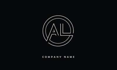 AL, LA, A, L Abstract Letters Logo Monogram
