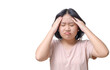 © kwanchaichaiudom - Portrait of asian girl feeling headache, migraine or being ill