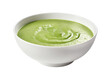Green soup isolated on transparent background. PNG file, cut out