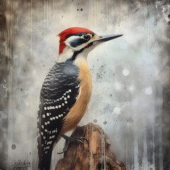 Sticker - woodpecker ice storm