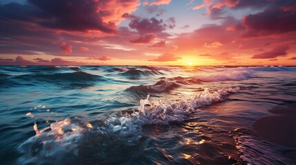 Poster - colorful sunset over the ocean