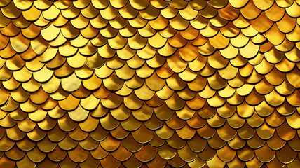 A pattern of gold fish scales with a gold pattern