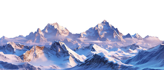 Wall Mural - Picturesque landscape with majestic mountain peaks, cut out