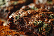 Close-up of Rich Chocolate Mint Brownies.
