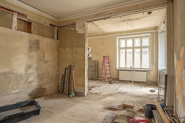 Renovation of the interior of a house. House under construction