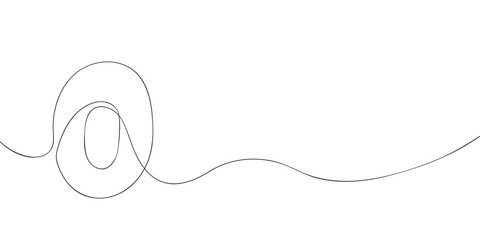 A number zero drawing in one line. Number zero vector icon.