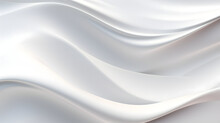 A Seamless Abstract White Texture Background Featuring Elegant Swirling Curves In A Wave Pattern, Set Against A Bright White Fabric Material Background.
