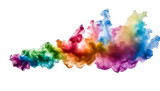 Fototapeta  - Transparent rainbow smoke isolated on white and tranparent background, colorful smoke.