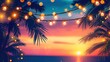 night summer party advertisment background with copy space