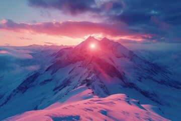 Wall Mural - sunrise over the mountains