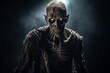 Evil Zombie at black background, Generative AI