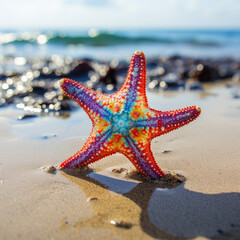 Sticker - starfish on the beach