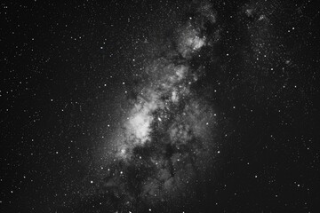 Canvas Print - a stunning black and white photograph capturing the beauty of the milky way. perfect for astronomy e