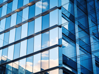 Wall Mural - a detailed shot of a contemporary highrise building showcasing its architectural design.