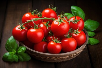 Wall Mural - tomatoes in a basket